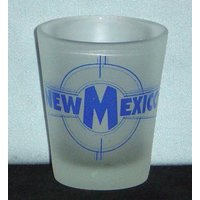 New Mexico in Hellblau Auf 1 Unze Milchglas-Schnapsglas - Neu von GandJStuff
