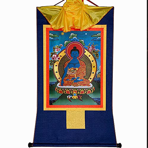 Gandhanra Thangka Tibetische Wandbehang,Akshobhya Thangka,Heißgeprägter Buddha Wandteppich für Zen Wohnkultur, Meditation, Spirituelle Entspannung und Ruhe von Gandhanra