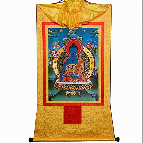Gandhanra Thangka Tibetische Wandbehang,Akshobhya Thangka,Heißgeprägter Buddha Wandteppich für Zen Wohnkultur, Meditation, Spirituelle Entspannung und Ruhe von Gandhanra