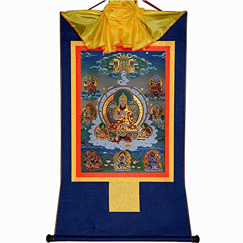Gandhanra Thangka Tibetische Wandbehang,Je Tsongkhapa Thangka,Heißgeprägter Buddha Wandteppich für Zen Wohnkultur, Meditation, Spirituelle Entspannung und Ruhe von Gandhanra