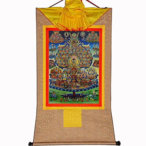 Gandhanra Thangka Tibetische Wandbehang,Karma Kagyü Zufluchtsbaum Thangka,Heißgeprägter Buddha Wandteppich für Zen Wohnkultur, Meditation, Spirituelle Entspannung und Ruhe Gandhanra Thangka Tibetische Wandbehang,Karma Kagyü Zufluchtsbaum Thangka,Heißgeprägter Buddha Wandteppich für Zen Wohnkultur, Meditation, Spirituelle Entspannung und Ruhe von Gandhanra