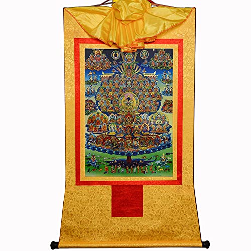 Gandhanra Thangka Tibetische Wandbehang,Karma Kagyü Zufluchtsbaum Thangka,Heißgeprägter Buddha Wandteppich für Zen Wohnkultur, Meditation, Spirituelle Entspannung und Ruhe Gandhanra Thangka Tibetische Wandbehang,Karma Kagyü Zufluchtsbaum Thangka,Heißgeprägter Buddha Wandteppich für Zen Wohnkultur, Meditation, Spirituelle Entspannung und Ruhe von Gandhanra