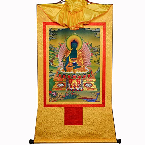Gandhanra Thangka Tibetische Wandbehang,Bhaisajyaguru Thangka,Medizin Buddha Thangka,Heißgeprägter Buddha Wandteppich für Zen Wohnkultur, Meditation, Spirituelle Entspannung und Ruhe Gandhanra Thangka Tibetische Wandbehang,Bhaisajyaguru Thangka,Medizin Buddha Thangka,Heißgeprägter Buddha Wandteppich für Zen Wohnkultur, Meditation, Spirituelle Entspannung und Ruhe von Gandhanra