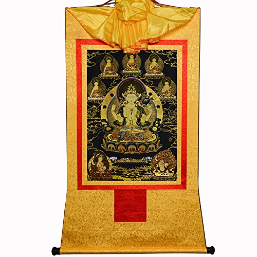 Gandhanra Thangka Tibetische Wandbehang,Chenrezig Thangka,Heißgeprägter Buddha Wandteppich für Zen Wohnkultur, Meditation, Spirituelle Entspannung und Ruhe Gandhanra Thangka Tibetische Wandbehang,Chenrezig Thangka,Heißgeprägter Buddha Wandteppich für Zen Wohnkultur, Meditation, Spirituelle Entspannung und Ruhe von Gandhanra