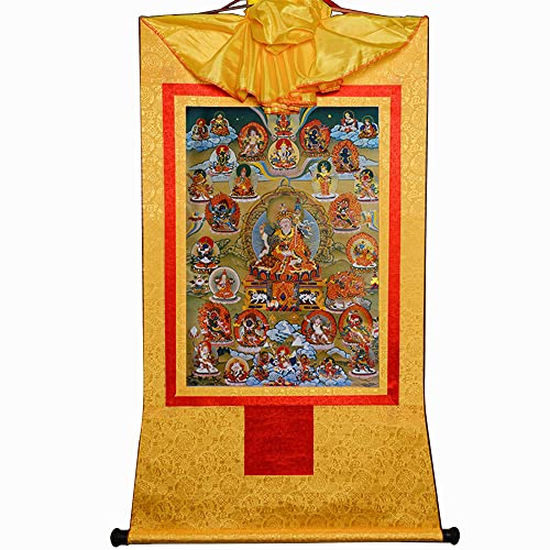 Gandhanra Thangka Tibetische Wandbehang,Guru Rinpoche und Nyingma schulten Dharmapalas Thangka,Heißgeprägter Buddha Wandteppich für Zen Wohnkultur, Meditation, Spirituelle Entspannung und Ruhe Gandhanra Thangka Tibetische Wandbehang,Guru Rinpoche und Nyingma schulten Dharmapalas Thangka,Heißgeprägter Buddha Wandteppich für Zen Wohnkultur, Meditation, Spirituelle Entspannung und Ruhe von Gandhanra