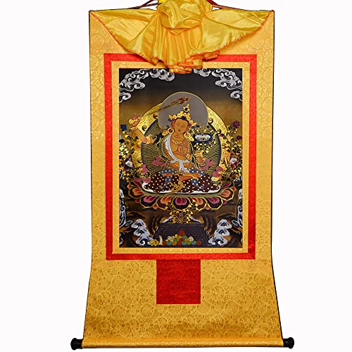 Gandhanra Thangka Tibetische Wandbehang,Manjusri Thangka,Heißgeprägter Buddha Wandteppich für Zen Wohnkultur, Meditation, Spirituelle Entspannung und Ruhe von Gandhanra