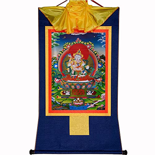 Gandhanra Thangka Tibetischer Wandbehang,Die Yab-Yum-Form von Dorje Sempa Vajrasatva Thangka,Heißgeprägter Buddha Wandteppich für Zen Wohnkultur, Meditation, Spirituelle Entspannung und Ruhe von Gandhanra