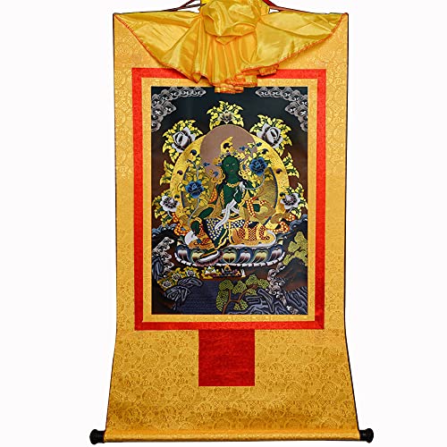 Gandhanra Thangka Tibetische Wandbehang,Grüne Tara Thangka,Heißgeprägter Buddha Wandteppich für Zen Wohnkultur, Meditation, Spirituelle Entspannung und Ruhe Gandhanra Thangka Tibetische Wandbehang,Grüne Tara Thangka,Heißgeprägter Buddha Wandteppich für Zen Wohnkultur, Meditation, Spirituelle Entspannung und Ruhe von Gandhanra