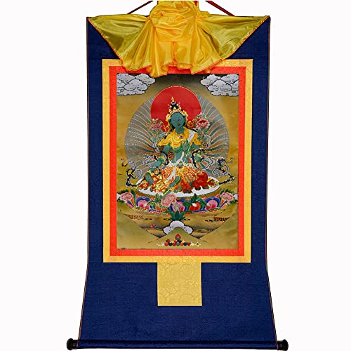 Gandhanra Thangka Tibetische Wandbehang,Grüne Tara Thangka,Heißgeprägter Buddha Wandteppich für Zen Wohnkultur, Meditation, Spirituelle Entspannung und Ruhe Gandhanra Thangka Tibetische Wandbehang,Grüne Tara Thangka,Heißgeprägter Buddha Wandteppich für Zen Wohnkultur, Meditation, Spirituelle Entspannung und Ruhe von Gandhanra