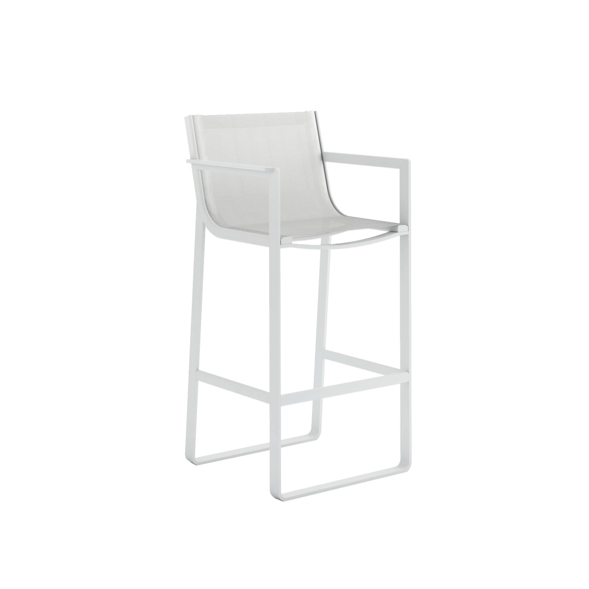 Gandia Blasco Flat Textil High Stool with High Backrest and Armrest Gandia Blasco Flat Textil High Stool with High Backrest and Armrest von Gandia Blasco