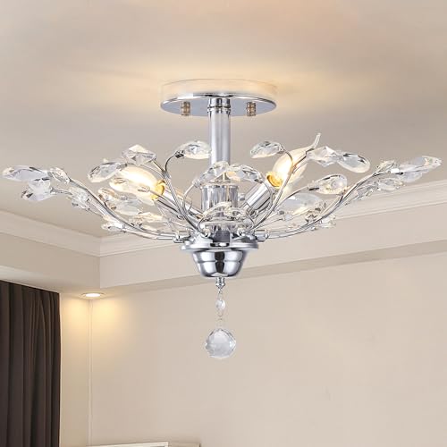 Ganeed Vintage K9 Klare Kristall Kronleuchter Deckenbeleuchtung Pendelleuchte Unterputzleuchte für Wohnzimmer Esszimmer Restaurant Veranda Flur Silber 4 Lichter Ganeed Vintage K9 Klare Kristall Kronleuchter Deckenbeleuchtung Pendelleuchte Unterputzleuchte für Wohnzimmer Esszimmer Restaurant Veranda Flur Silber 4 Lichter von Ganeed