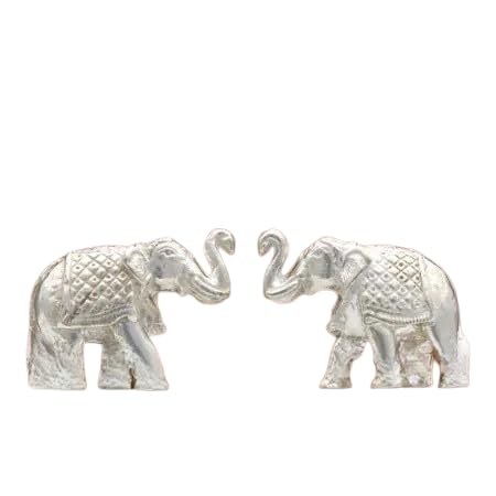 Elefant / Hathi in reinem Silber - 2er Set von Ganesha Arts
