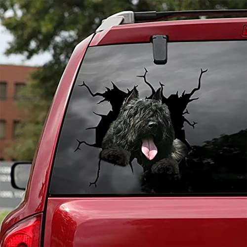 GangZhENgSd 3D Hund Auto Fenster und Stoßstange Aufkleber, Schnauzer Hund Wandaufkleber Vinyl Wasserdicht Aufkleber Auto Laptop Wand Fenster Stoßstange Aufkleber von GangZhENgSd