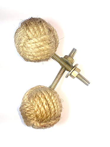 2 Stück Antiquitäten nautisches Juteseil Antik Türknauf Set 2 Seilknauf Schublade von Ganga Nautical
