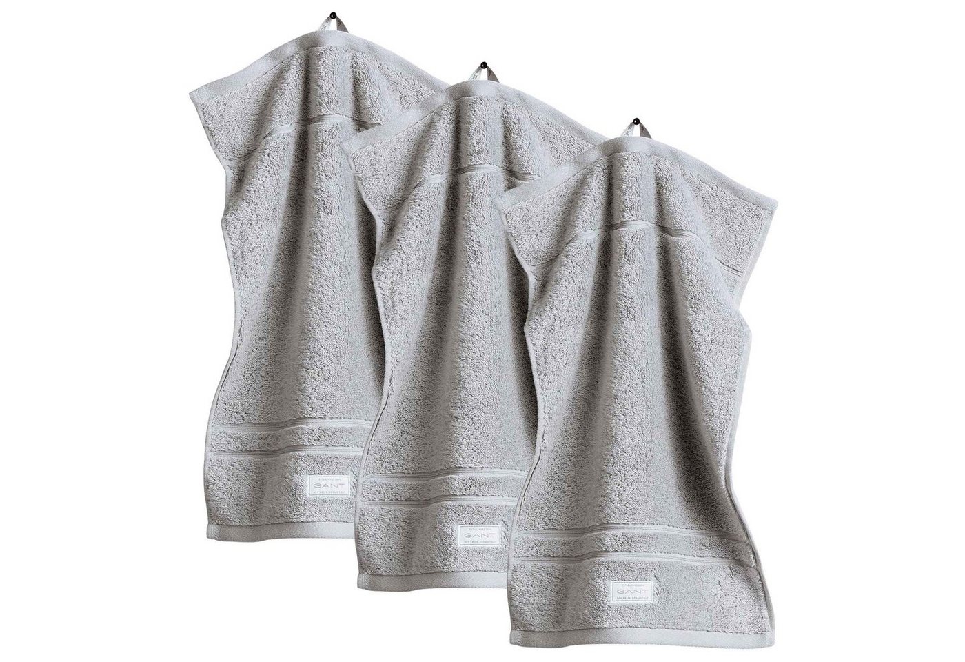 Gant Gästehandtücher Gästetuch, 3er Pack - Organic Premium Towel, Frottier (3-St) von Gant