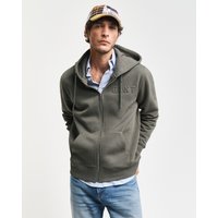 Gant Kapuzensweatjacke "EMBOSSED FULL-ZIP HOODIE", eine erhabene GANT-Grafikprägung auf der Brust von Gant