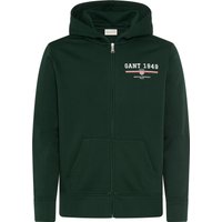 Gant Kapuzensweatjacke "GRAPHIC FULL ZIP HOODIE", Kängurutasche, Rippbündchen, Print von Gant