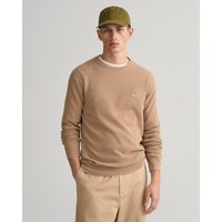 Gant Rundhalspullover "COTTON PIQUE C-NECK", mit Logostickerei auf der Brust von Gant