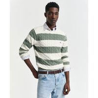 Gant Rundhalspullover "STRIPED COTTON CABLE C-NECK", besticht durch ein durchgehendes Streifenmuster in Zopfstrickstruktur Gant Rundhalspullover "STRIPED COTTON CABLE C-NECK", besticht durch ein durchgehendes Streifenmuster in Zopfstrickstruktur von Gant