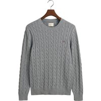 Gant Strickpullover "COTTON CABLE C-NECK", mit Wappen-Logostickerei auf der Brust Gant Strickpullover "COTTON CABLE C-NECK", mit Wappen-Logostickerei auf der Brust von Gant