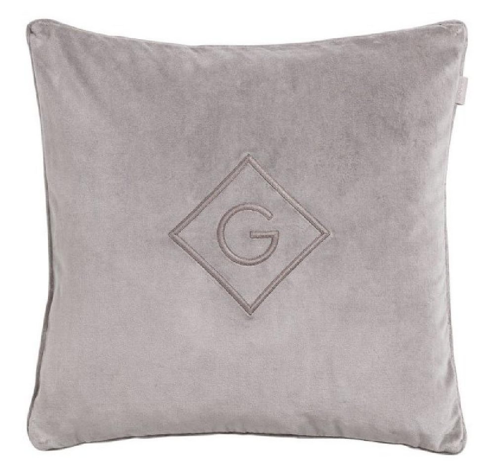 Kissenhülle Gant Home Kissen Velvet G Cushion Samtkissen Elephant Grey (50x50cm), Gant von Gant