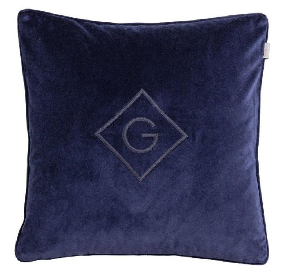 Kissenhülle Gant Home Kissen Velvet G Cushion Samtkissen Marine Blau (50x50cm), Gant von Gant