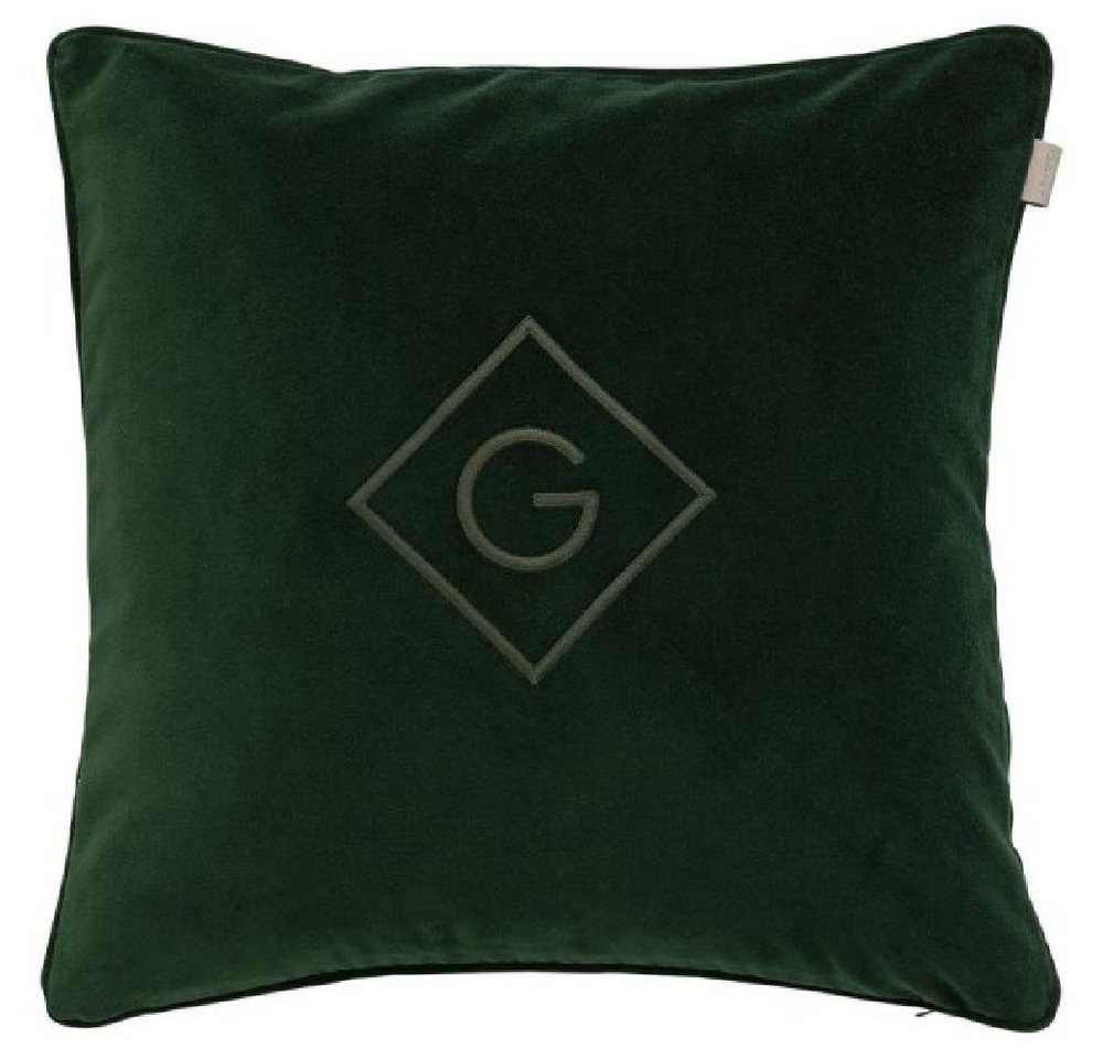 Kissenhülle Gant Home Kissen Velvet G Cushion Samtkissen Storm Green (50x50cm), Gant von Gant