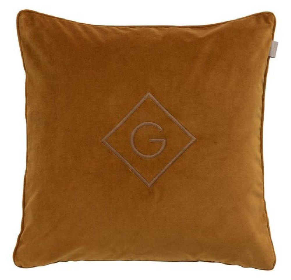 Kissenhülle Gant Home Kissen Velvet G Cushion Samtkissen Suede Brown (50x50cm), Gant von Gant
