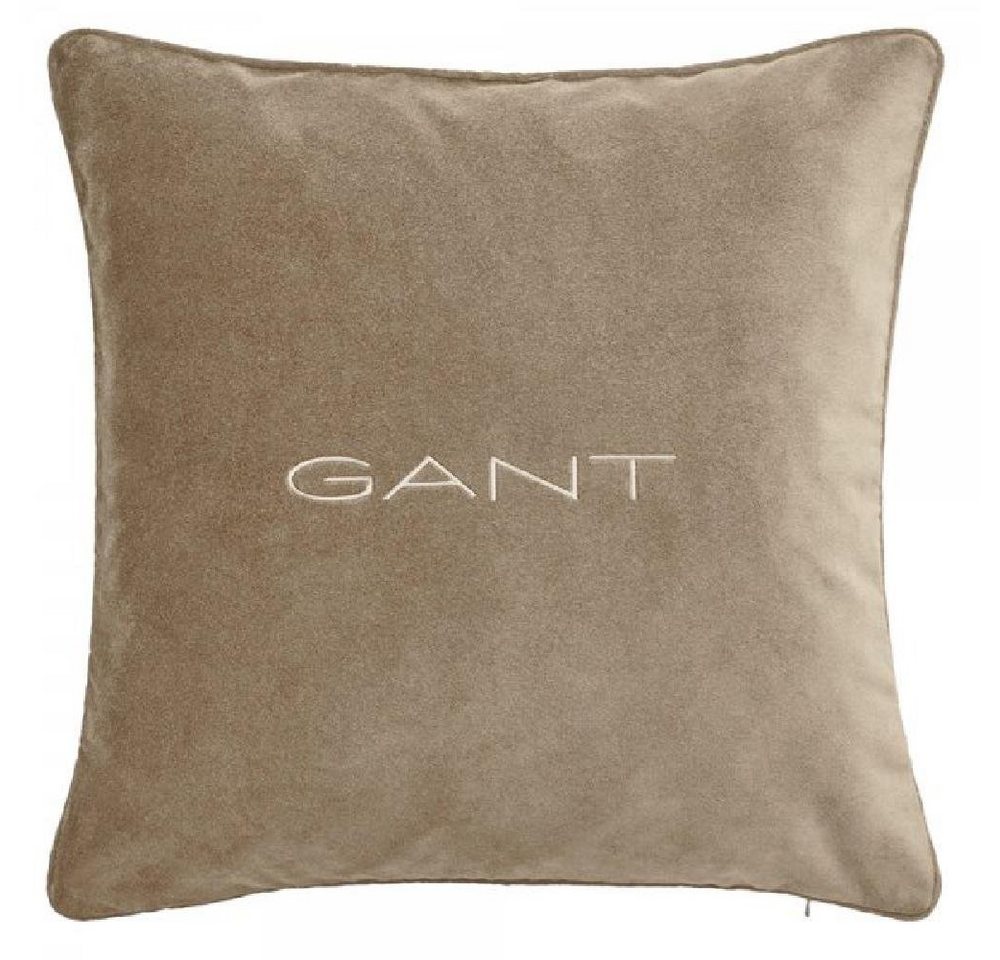 Kissenhülle Gant Home Kissenhülle Velvet Cushion Samt Cold Beige (50x50cm), Gant von Gant