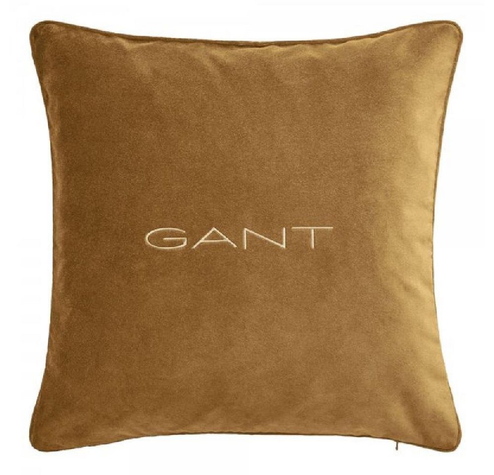 Kissenhülle Gant Home Kissenhülle Velvet Cushion Samt Dark Mustard Yellow (50x50cm, Gant von Gant