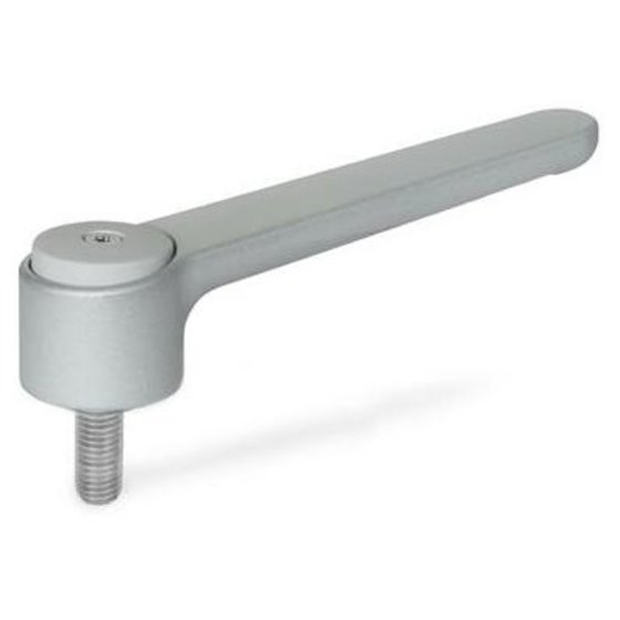 Ganter Norm® - 126.1-120-M12-50-SR Verstellbare Flachspannhebel, Zink-Druckguss, Schraube Edelstahl von Ganter Norm