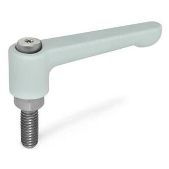 Ganter Norm® - 302.1-78-M8-80-SR Flache verstellbare Klemmhebell, Zink-Druckguss, Schraube Edelstahl von Ganter Norm