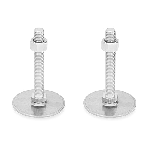 Ganter Normelemente | 2 Stück | Edelstahl Stellfüße - GN 41-60-M10-60-D0-SK | Fußdurchmesser 60mm, Silber von Ganter Normelemente