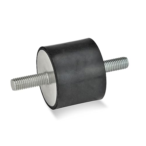 Ganter Normelemente GN 351-50-40-M10-SS-55 351-50-40-M10-SS-55-Gummipuffer, schwarz, Gewinde: M10 Durchmesser: 50mm, 5 Stück von Ganter Normelemente