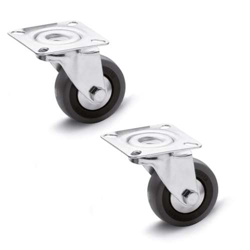 Ganter Normelemente | Apparaterollen, Lenkrollen | 60mm | 2 Räder | 100kg | Laufbelag Gummi, Radkörper Polypropylen, Gehäuse Stahl | GN 22870-60-G-L-L-ST von Ganter Normelemente