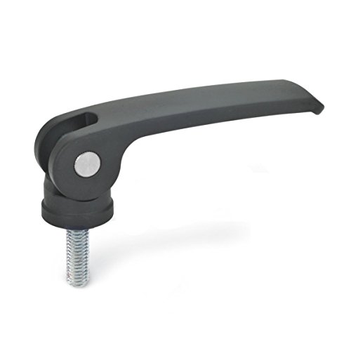 Ganter Normelemente | Exzenterspanner mit Schraube - 927-63-M6-30-B-B | Grifflänge l1: 63mm | Gewinde d2: M6 | Hebel Zink-Druckguss, schwarz | 1 Stück von Ganter Normelemente