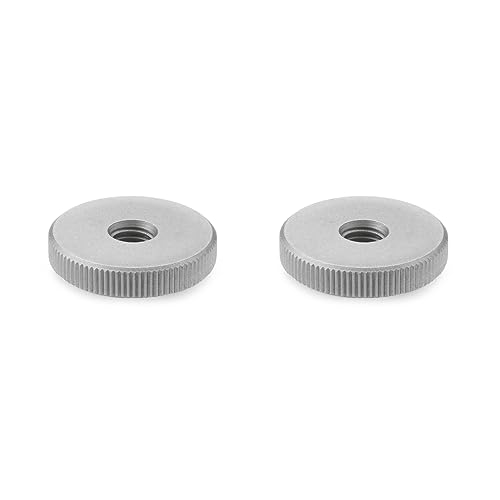 Ganter Normelemente | Flache Rändelmuttern | Rändelmuttern (niedrige Form) | DIN 467-M10-NI | 2 Stück | Edelstahl, matt gestrahlt | Gewinde: M10 von Ganter Normelemente