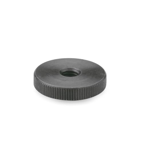 Ganter Normelemente | Flache Rändelmuttern | Rändelmuttern (niedrige Form) | DIN 467-M6 | 10 Stück | Stahl brüniert | Gewinde: M6 von Ganter Normelemente