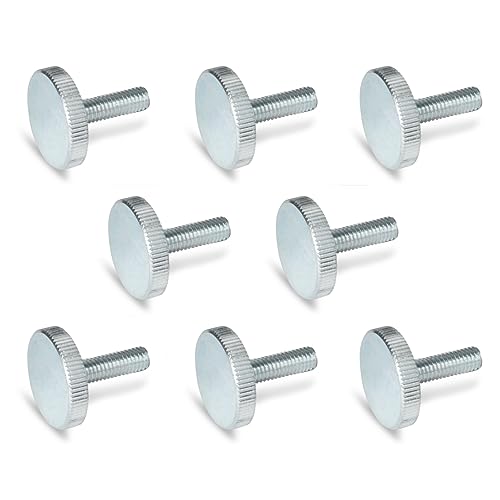 Ganter Normelemente | Flache Rändelschrauben | Rändelschrauben (niedrige Form) | DIN 653-M4-20-ZB | 8 Stück | Stahl verzinkt | Gewinde: M4x20 von Ganter Normelemente