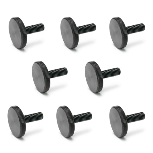 Ganter Normelemente | Flache Rändelschrauben | Rändelschrauben (niedrige Form) | DIN 653-M6-20 | 8 Stück | Stahl brüniert | Gewinde: M6x20 von Ganter Normelemente