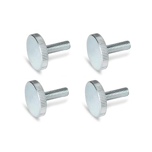 Ganter Normelemente | Flache Rändelschrauben | Rändelschrauben (niedrige Form) | DIN 653-M6-20-ZB | 4 Stück | Stahl verzinkt | Gewinde: M6x20 von Ganter Normelemente