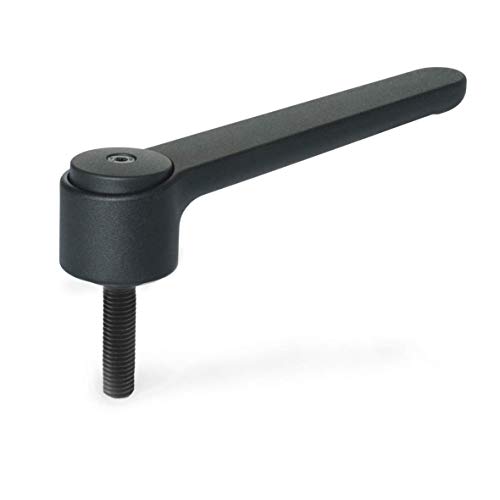 Ganter Normelemente | Flachspannhebel mit Zink-Druckguss Griffkörper - GN 126-120-M10-32-SW | Grifflänge: 120 mm | Gewinde: M10x32mm von Ganter Normelemente