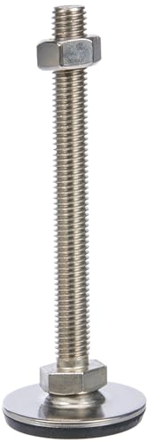 Ganter Normelemente GN 41-40-M10-100-D3-SK 41-40-M10-100-D3-SK-Edelstahl Stellfüße | Gummi aufvulkanisiert, Silber, Gewinde d2: M10X100 von Ganter Normelemente