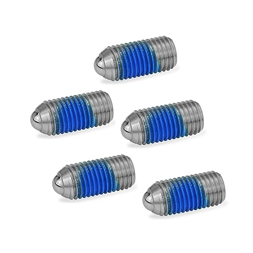 Ganter Normelemente GN 615.3-M4-KN-PFB 3-M4-KN-PFB-Federnde Druckstück mit Gewindesicherung, Silber, Gewinde d1: M4, 5 Stück von Ganter Normelemente