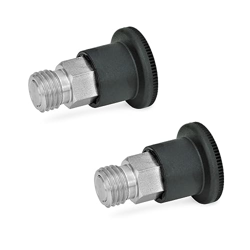 Ganter Normelemente GN 822.7-5-M10-C 7-5-M10-C-Rastbolzen | Kleine Ausführung, schwarz, Gewinde d2: M10, 2 Stück von Ganter Normelemente