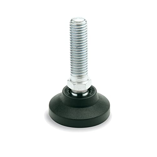 Ganter Normelemente | Gelenkfüße/Stellfüße mit Verstellspindel - GN 343.4-25-M8-40-A | Fuß: Kunststoff (Polyamid) | 4 Stück von Ganter Normelemente