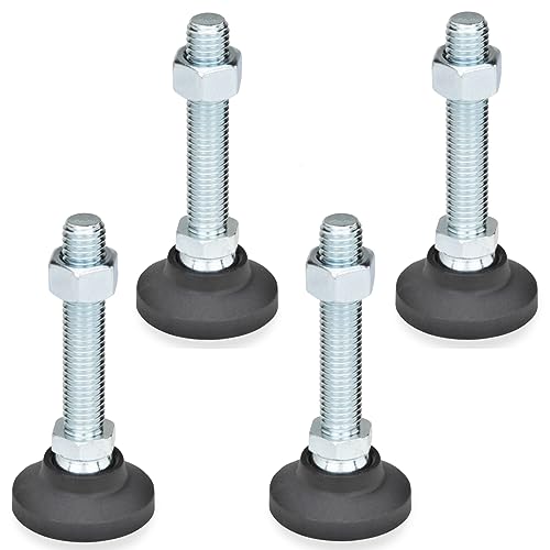 Ganter Normelemente | Gelenkfüße/Stellfüße mit Verstellspindel - GN 343.4-32-M8-40-A | Fuß: Kunststoff (Polyamid) | 4 Stück von Ganter Normelemente