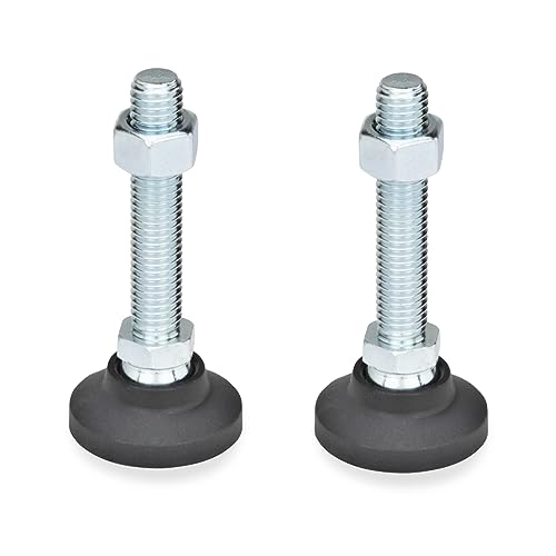 Ganter Normelemente | Gelenkfüße/Stellfüße mit Verstellspindel - GN 343.4-60-M12-63-A | Fuß: Kunststoff (Polyamid) | 2 Stück von Ganter Normelemente