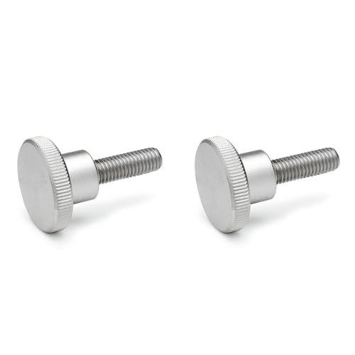 Ganter Normelemente | Hohe Rändelschrauben - DIN 464-M6-12-NI | Gewinde M6 | Gewindelänge: 12mm | Edelstahl NI | 2 Stück von Ganter Normelemente