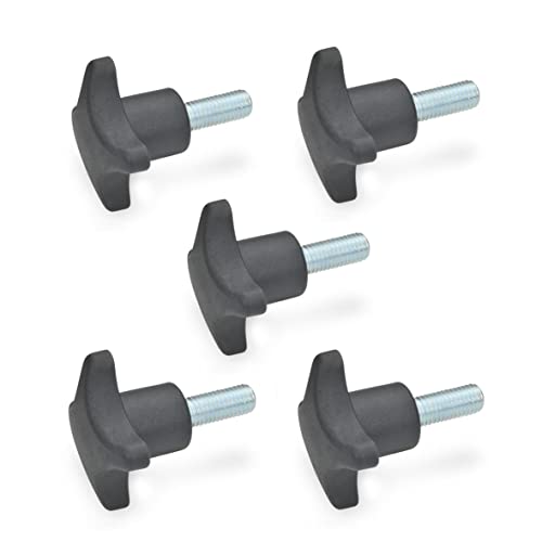 Ganter Normelemente | Kreuzgriffschrauben | Griff Thermoplast (PA) | mit Schraube Stahl verzinkt | DIN 6335.4-ST-32-M6-16 | Gewinde M6x16 | 5 Stück von Ganter Normelemente